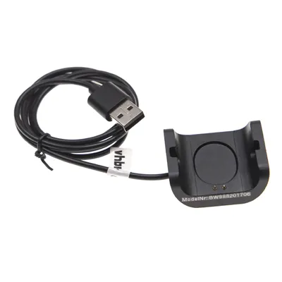 Produktbild von vhbw USB Ladekabel kompatibel mit Huami Amazfit Bip S Smartwatch Fitnesstracker - Ladestation Schwarz, 100 cm