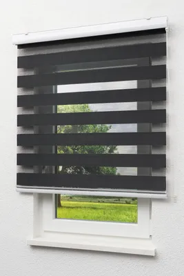 Produktbild von Lysel Outlet Doppelrollo mit Blende Schwarz, (B x H) 90cm x 240cm