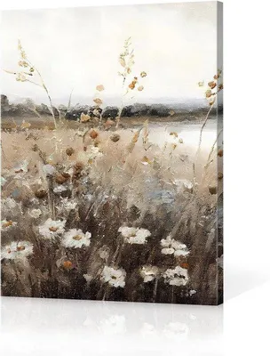 Image de Impression vintage « Champ de fleurs », 40 x 60 cm, pour le salon