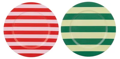 Decoratie Teller streep 2 sortiert d33