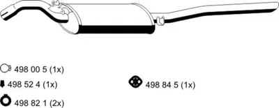 Produktbild von ERNST 132213 Endschalldämpfer für VW Jetta II (19E, 1G2, 165) Auspuff