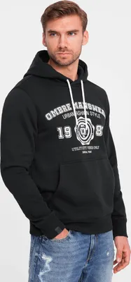 Produktbild von Ombre Clothing Herren-Kapuzenpullover mit Kapuze Ngum schwarz S
