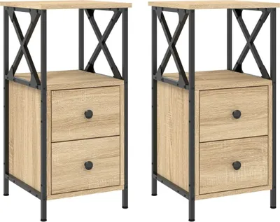 Immagine prodotto di Comodini 2 pz Rovere Sonoma 34x35,5x70 cm in Legno Multistrato