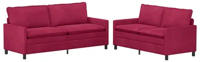 Produktbild von vidaXL Sofa Set 2 stk. Weinrot Samt