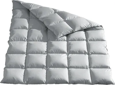 Produktbild von Häussling Daunen-Kassettendecke Moschus royal warm Größe 135x200 cm Winterdecke silbergrau