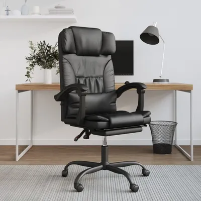Produktbild von Möbel Bürostuhl mit Liegefunktion Schwarz Kunstleder - Bürostühle 349733