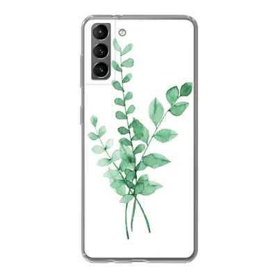 Produktbild von MuchoWow® Handyhülle Schutzhülle Hülle für Samsung Galaxy S21 Plus Aquarelle - Blätter - Pflanzen Silikon Softcase Handy Hülle - Handy-Tasche