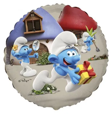 Produktbild von Folienballon, mehrfarbig, Schlümpfe, 46 cm, verpackt