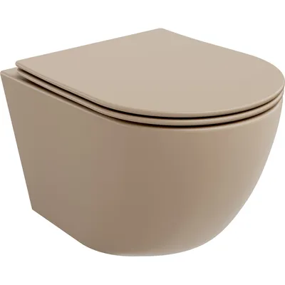Produktbild von Mexen Lena WC-Schüssel Randlos mit slim Sitz und Absenk-Automatik, duroplast, cappuccino matt - 30224064