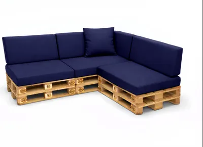 Obrázok produktu pre Setgarden Veľké paletové vankúše, sada 8 ks, vonkajšie, 120 x 50 x 10 cm, sedacie vankúše + opierkové vankúše, 120 x 40 x 10 cm, 1 ks, námorná modrá