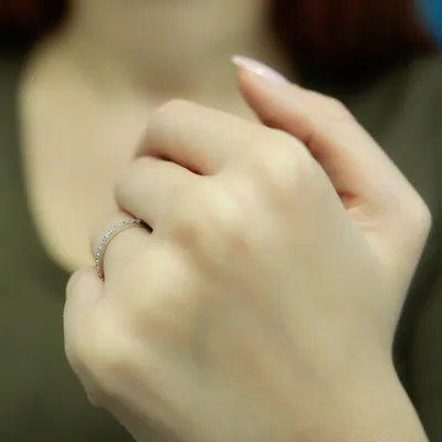 Produktbild von 0,55 Carat Diamant rundum Memoire Ring 14 Karat Weißgold - 56 (17,80 mm)