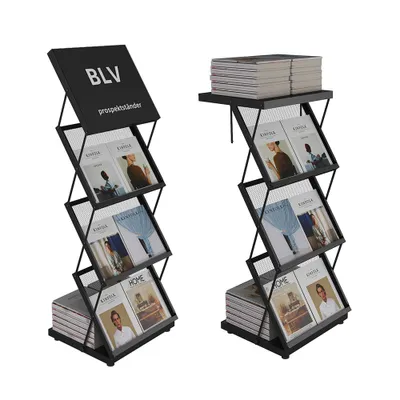 Image de Porte-brochures pliable BPT, porte-revues pour exposition et salon, porte-revues de bureau