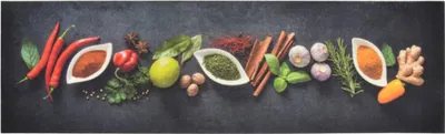 Produktbild von vidaXL Küchenteppich Waschbar Gewürze 45x150 cm Samt