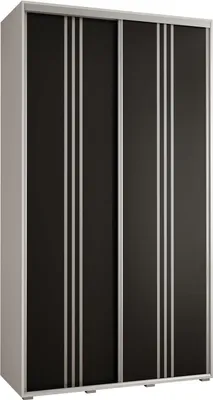 Produktbild von MEBLE KRYSPOL Davos 6 Schrank, zwei Türen - 235,2x140x45 cm - Weiß Schwarz Silber