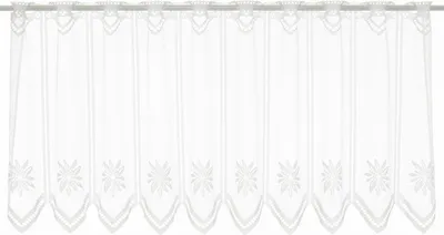 Produktbild von Gardinen Kranzusch Jacquard Edelweiß 45x437,5 cm H/B weiß Bistrogardine Vorhang Küche 1er Pack