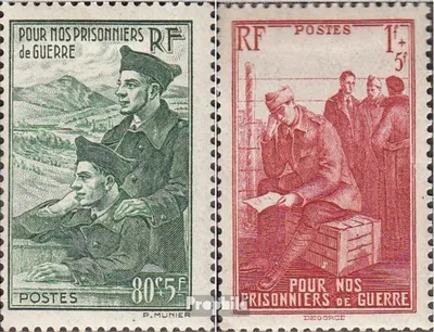 Produktbild von Briefmarken Frankreich 1941 Mi 500-501 (kompl.Ausg.) mit Falz Kriegsgefangene