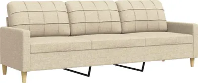 Produktbild von vidaXL 3-Sitzer-Sofa Creme 210 cm Stoff