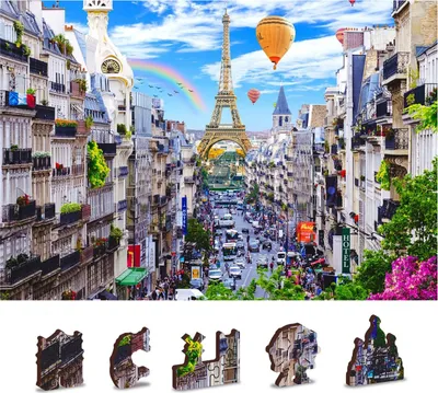 Produktbild von WOODEN CITY Holzpuzzle Busy Paris 2in1, 150 Teile ECO