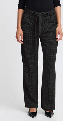 Produktbild von Fransa FRBlenda Damen Hose Stoffhose Pants mit Bindegürtel Ziernähte Eingrifftaschen Regular fit
