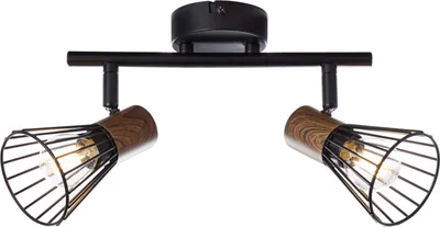 Produktbild von Deckenspot 2-flammig HxL 18x39 cm holz dunkel/schwarz/matt