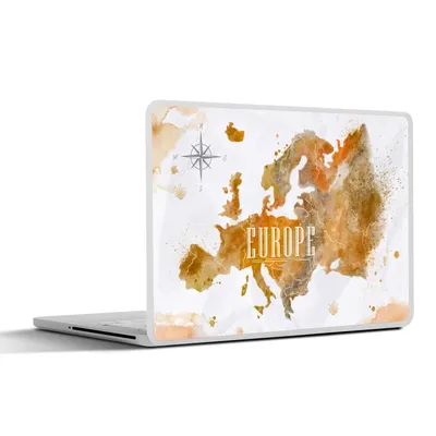 Produktbild von MuchoWow® Laptop Aufkleber Sticker Cover Europa - Farbe - Weltkarte 40x30 cm - Laptop Dekoration - Selbstklebend