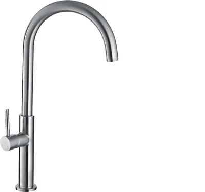 Produktbild von Schütte Edelstahl-Spültischarmatur massiv Einhebelmischer hoher schwenkbarer Rundogen-Auslauf Edelstahl 74126