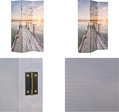 Image de vidaXL Séparation de pièce pliable 120 x 170 cm Lac avec passerelle - Séparateur de pièce - Cloison - Paravents