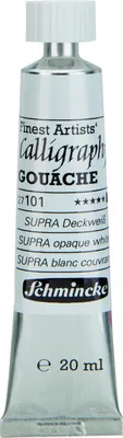 Produktbild von Schmincke 20ml Calligraphy Gouache SUPRA Deckweiss Gouache 27 101 007