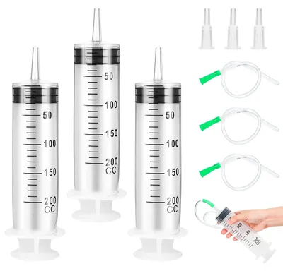 Produktbild von Große Spritze, 200 ml – Set mit 3 wiederverwendbaren Dosierspritzen