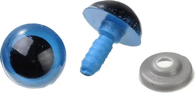 Produktbild von 50 Paar Kunststoffaugen, Puppen, Teddy, 14 mm blau