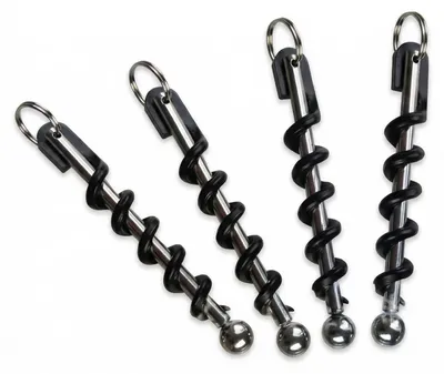 Mini-Weinöffner Schlüsselanhänger, 4er Set, Edelstahl