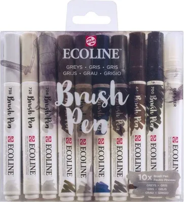 Produktbild von Ecoline | Set mit 10 Brush Pens Grau