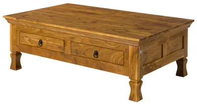 Immagine prodotto di MASSIVMOEBEL24 | tavolino da salotto in legno di Acacia 120x75x40 miele dorato laccato OXFORD #0445