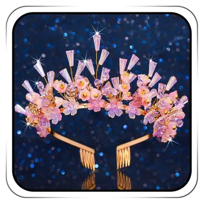Image de Solidchoice - Tiare de princesse luxueuse, ornée de fleurs et de strass