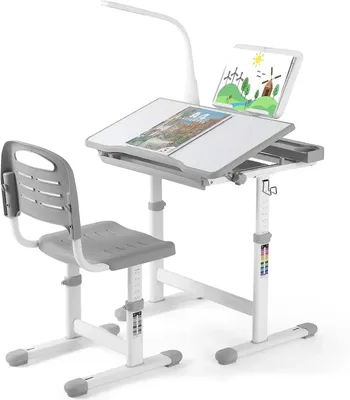Immagine prodotto di Scrivania per bambini - Tavolo per bambini - Scrivania per bambini - Postazione di lavoro per bambini - Scrivania per bambini con sedia