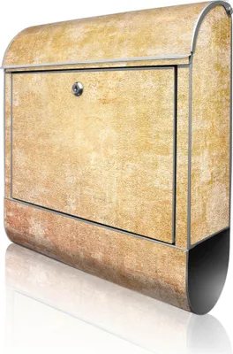 Produktbild von banjado Design Briefkasten Stahl silber mit Zeitungsfach pulverbeschichtet "Nostalgische Tapetenstruktur" 38x46x12,5cm & 2 Schlüssel - Postkasten A4 Einwurf inkl. Montagematerial [BK 13651]