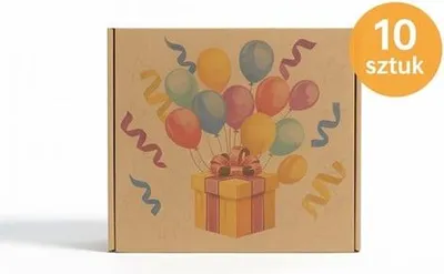 Image de Carton avec impression « Anniversaire » 370 x 340 x 90 Emballage cadeau 10 pièces