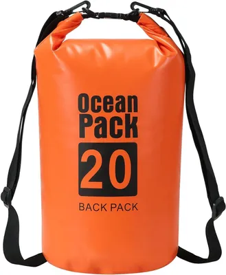 Produktbild von Wasserdichte Tragetasche 20L, 100% Wasserdicht, Verstellbare Schulterriemen, für Kajakfahren, Orange