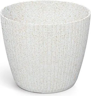 Image de Lamia Pot de fleurs rond en bois écologique Dlam140W Blanc Eco