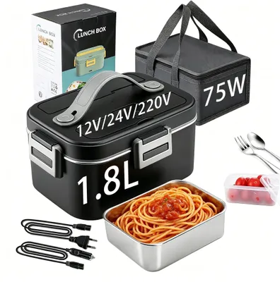 Produktbild von Elektrische Lunchbox - Speisenwärmer 1,8L 75W - Tragbare Heizbox - Auslaufsicher - Für Auto und Zuhause - 220V