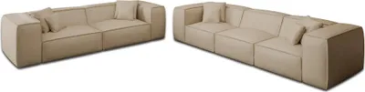 Produktbild von Kunstleder 4-3-Sitzer Sofa Set Arelia Beige