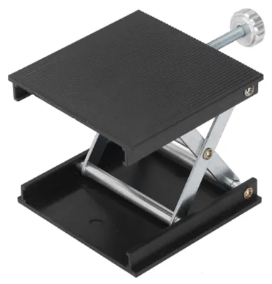 Productafbeelding van Arbeidsplatform voor het heffen van objecten, 90 x 90 mm, in hoogte verstelbaar, meetinstrument, handmatige hefmechanisme, zwart