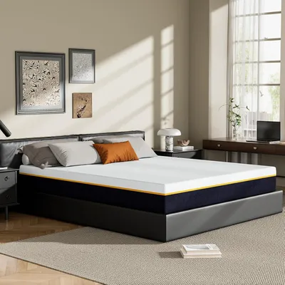 Image de DEWINNER Matelas à mémoire de Forme 120x190cm Épaisseur 21cm -Double Couche (Mousse Mémoire + Charbon Bambou) avec Housse Lavable