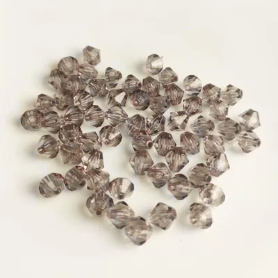 Immagine prodotto di Bicono a doppio cono 60 pezzi Perline acriliche di cristallo sfuse con foro, 8 mm 60 pezzi, grigio