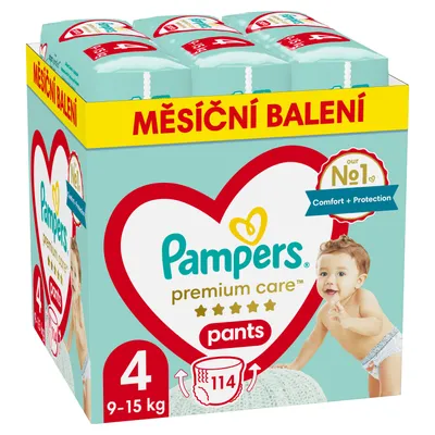 Zdjęcie produktu dla Pampers Pants pieluchomajtki jednorazowe rozmiar 4, 114 sztuk, 9-15 kg