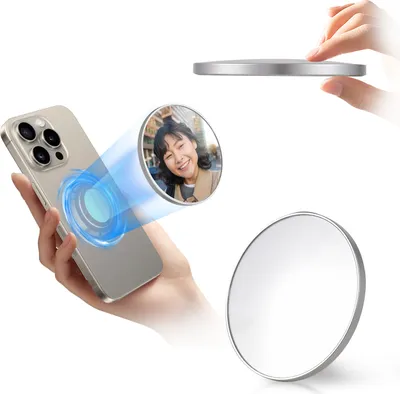 Zdjęcie produktu dla Uniwersalne magnetyczne lusterko do selfie do tylnej kamery telefonu. Uniwersalne lusterko do selfie jako zamiennik dla iPhone'a 15/14/13/12, smartfona z Androidem, akcesorium do wideo selfie i vloga