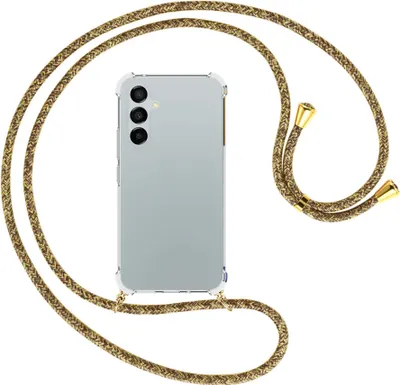 Produktbild von Handykette Backcover-Schutzhülle mit Band (Metall goldfarben) für Samsung Galaxy A54 5G (6.4'') - braun+beige