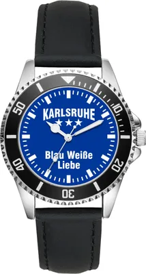 Produktbild von KIESENBERG Herrenuhr Armbanduhr Karlsruhe Geschenk Fan Artikel Zubehör Fanartikel Analog Quartz Uhr L-6031