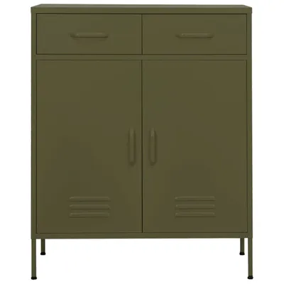 Image de vidaXL Armoire de stockage vert olive 80x35x101,5 cm Acier