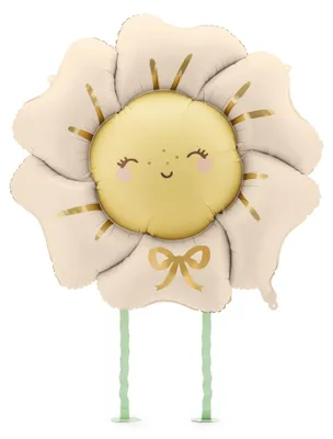 Image de Ballon en plastique Airwalker "Fleur" 104x104 cm | Beige clair